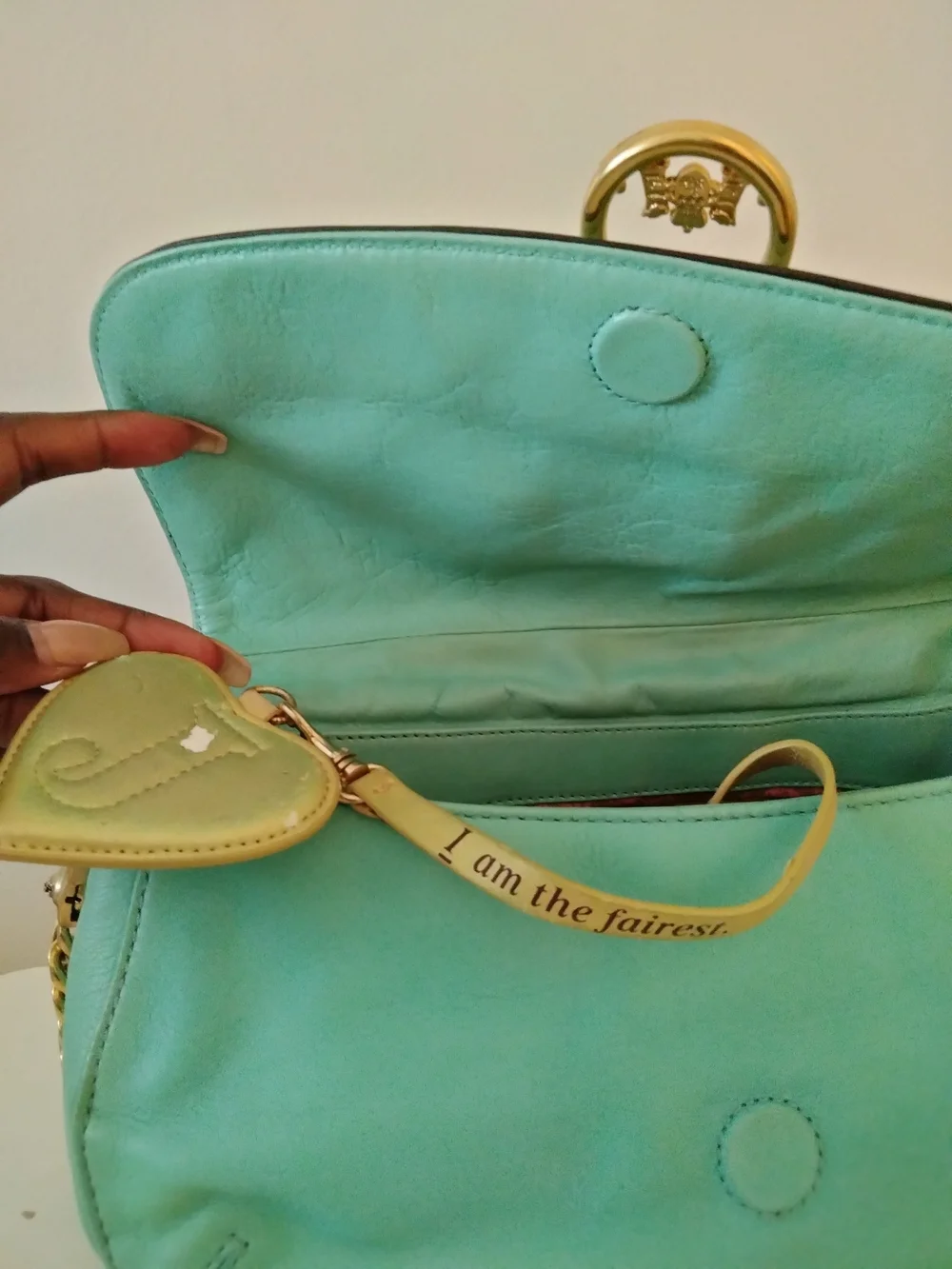Vintage Mint Green Juicy Couture Shoulder Bag with Heart Accent